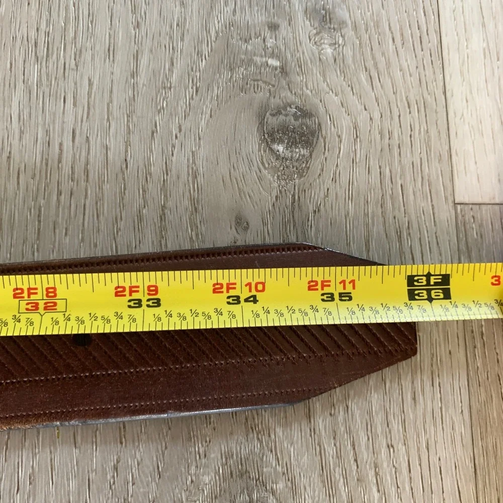 English Rawhide Leather Devonshire 5313 Brown Embossed Western Belt Mens 30